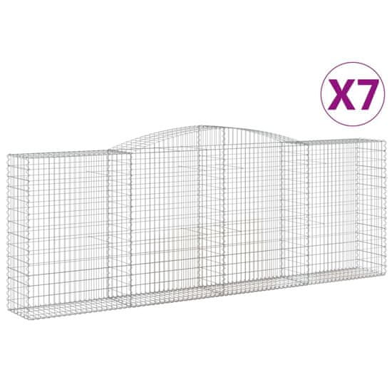 Vidaxl Obokane gabion košare 7 kosov 400x50x140/160cm pocinkano železo