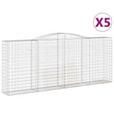 Vidaxl Obokane gabion košare 5 kosov 400x50x160/180cm pocinkano železo