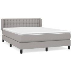 Vidaxl Box spring posteljni z vzmetnico svetlo siv 140x190 cm blago