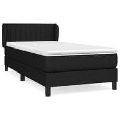Vidaxl Box spring postelja z vzmetnico črna 90x200 cm blago