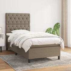 Vidaxl Box spring postelja z vzmetnico taupe 80x200 cm blago