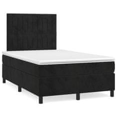 Vidaxl Box spring postelja z vzmetnico črna 120x200 cm žamet