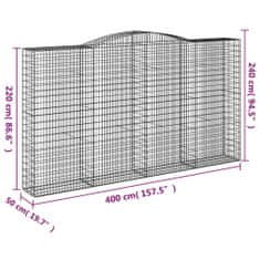 Vidaxl Obokane gabion košare 4 kosa 400x50x220/240 cm pocinkano železo