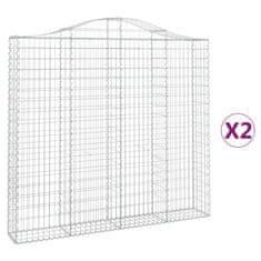 Vidaxl Obokane gabion košare 2 kosa 200x30x180/200 cm pocinkano železo