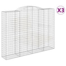 Vidaxl Obokane gabion košare 3 kosa 300x50x220/240 cm pocinkano železo