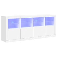 Vidaxl Komoda z LED diodami bela 163x37x67 cm