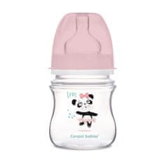 Canpol babies Exotic Animals steklenička s širokim grlom, 120 ml, roza