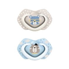 Canpol babies Bonjour Paris set simetričnih silikonskih dud, 6-18m, moder