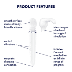 Satisfyer Double Wand-er Connect App Večnamenski vibrator bela