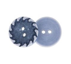 Gumb - komplet 3 kosov - d. 23 mm - modra, bela