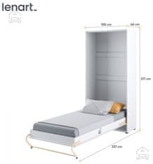 Trianova Postelja v omari Lenart - Concept Pro 03 - 90x200 cm - bela