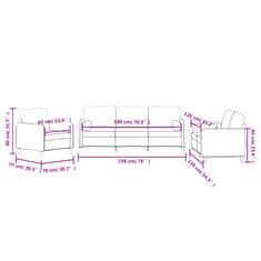 Vidaxl Sedežna garnitura 3-delna z vzglavniki črn žamet