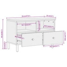 Vidaxl TV omarica 70x33x46 cm trden akacijev les