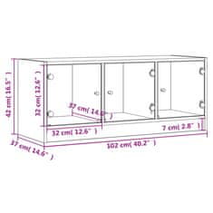 Vidaxl TV omarica s steklenimi vrati črna 102x37x42 cm