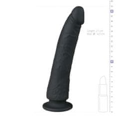 Easytoys Dildo s prisesalno kapico, črn