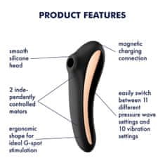 Satisfyer Stimulator Satisfyer Dual Kiss, črn