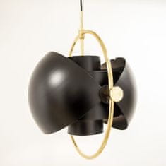 Gumis viseča svetilka 40cm črna zlata krogla gibljive strani v10899 / PRODAJA - Last Art