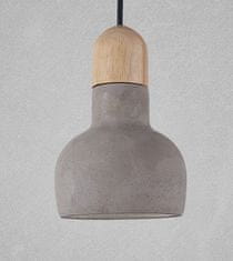 Betonska viseča svetilka Olo z lesenim nastavkom 21 cm