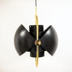 Gumis viseča svetilka 40cm črna zlata krogla gibljive strani v10899 / PRODAJA - Last Art