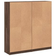 Vidaxl Knjižna omara z vrati rjavi hrast 136x37x142 cm inženirski les