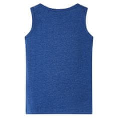 Vidaxl Otroška majica brez rokavov temno modra melange 128