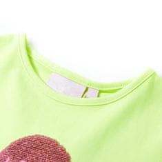 Vidaxl Otroška majica s kratkimi rokavi neon rumena 116