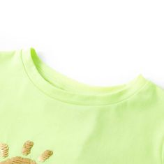 Vidaxl Otroška majica neon rumena 140