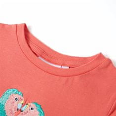 Vidaxl Otroška majica s kratkimi rokavi koralna 128