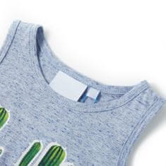 Vidaxl Otroška majica brez rokavov kaktus modra melange 116