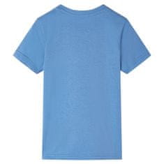 Vidaxl Otroška majica s kratkimi rokavi srednje modra 116