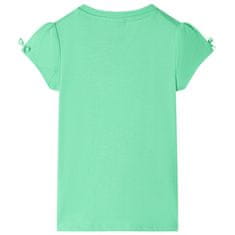 Vidaxl Otroška majica s kratkimi rokavi svetlo zelena 116