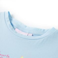 Vidaxl Otroška majica s kratkimi rokavi Nežno modra 104