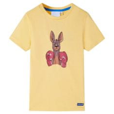 Vidaxl Otroška majica s kratkimi rokavi rumena 116