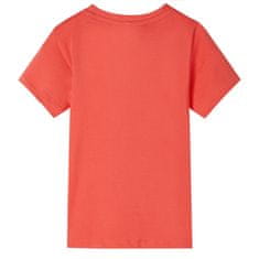 Vidaxl Otroška majica z kratkimi rokavi svetlo rdeča 116