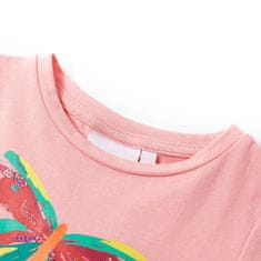Vidaxl Otroška majica s kratkimi rokavi roza 104