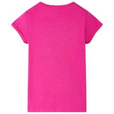 Vidaxl Otroška majica s kratkimi rokavi temno roza 104