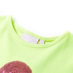 Vidaxl Otroška majica s kratkimi rokavi neon rumena 104