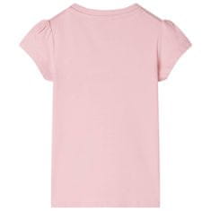Vidaxl Otroška majica s kratkimi rokavi svetlo roza 128