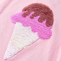 Vidaxl Otroška majica s kratkimi rokavi živo roza 116