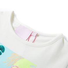 Vidaxl Otroška majica s kratkimi rokavi ecru 92