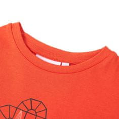 Vidaxl Otroška majica s kratkimi rokavi temno oranžna 104