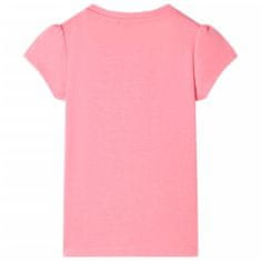 Vidaxl Otroška majica s kratkimi rokavi neon roza 116