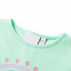 Vidaxl Otroška majica s kratkimi rokavi živo zelena 104