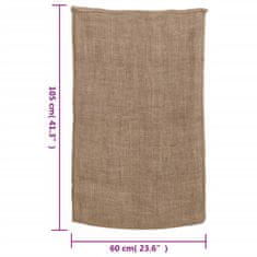 Greatstore Vreče iz jute 5 kosov 60x105 cm 100 % juta 220 gsm