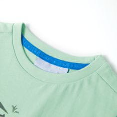 Vidaxl Otroška majica z kratkimi rokavi svetlo zelena 104