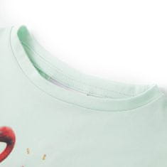 Vidaxl Otroška majica s kratkimi rokavi svetlo mint 116