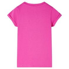Vidaxl Otroška majica s kratkimi rokavi temno roza 104