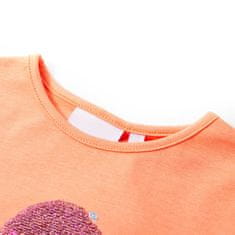 Vidaxl Otroška majica neon oranžna 128