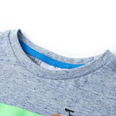 Vidaxl Otroška majica s kratkimi rokavi modra melange 92