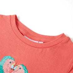Vidaxl Otroška majica s kratkimi rokavi koralna 104